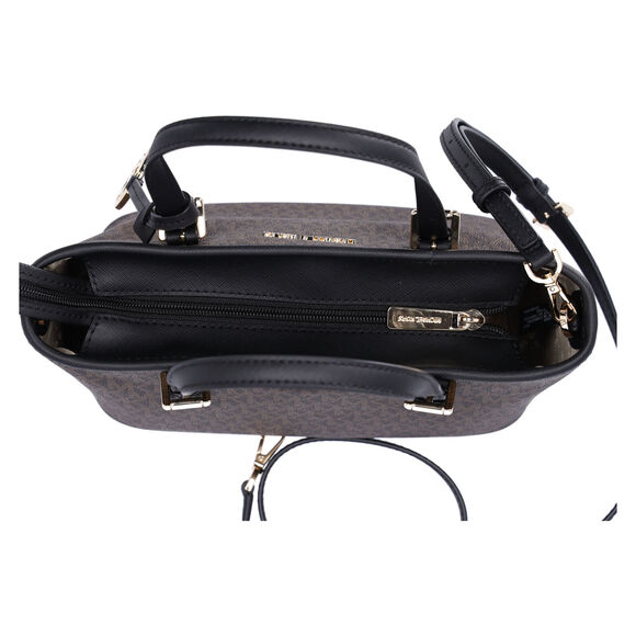 Michael Kors Jet Set Small XS Carryall Convertible Tote Crossbody Brown MK Black - Picture 5 of 12